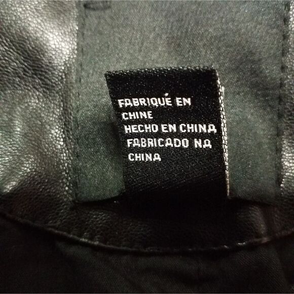 Forever 21 Moto Jacket Vegan Leather Cropped Black Silver Zippers Size S - Picture 7 of 10